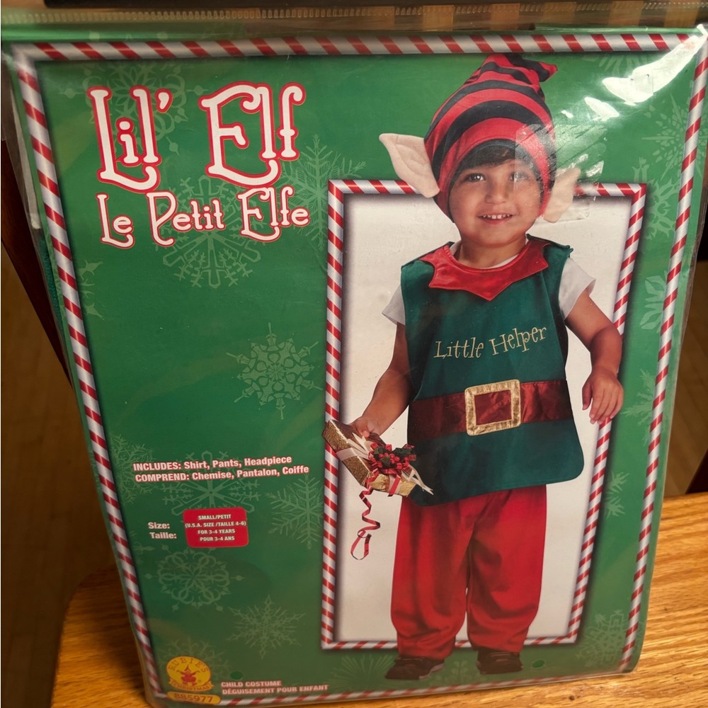 NEW Child Lil Elf Costume Christmas Helper w Hat